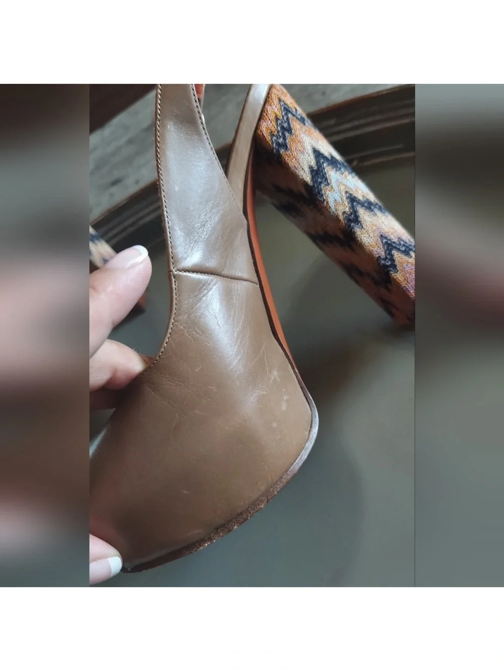 Missoni Multicolor Zigzag Platform Slingback Peep Toe Heels EU 36.5 6 1/2 in us